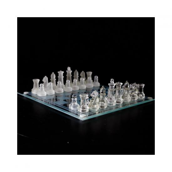 Glass Chess Cam Satranç Takımı (20 cm x 20 cm)